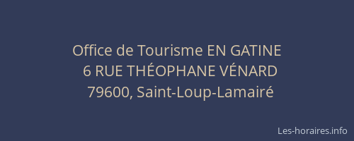 Office de Tourisme EN GATINE