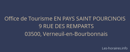 Office de Tourisme EN PAYS SAINT POURCINOIS
