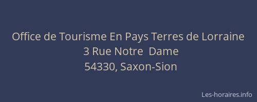 Office de Tourisme En Pays Terres de Lorraine