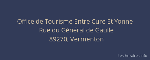 Office de Tourisme Entre Cure Et Yonne