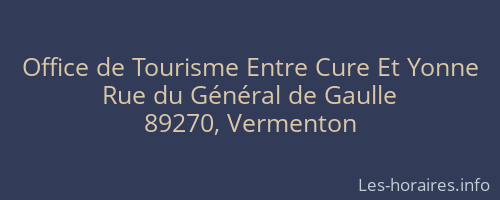 Office de Tourisme Entre Cure Et Yonne