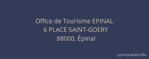 Office de Tourisme EPINAL