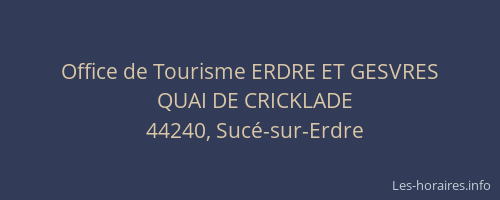 Office de Tourisme ERDRE ET GESVRES