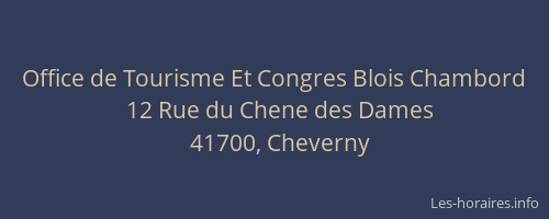 Office de Tourisme Et Congres Blois Chambord