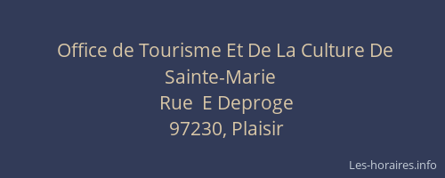 Office de Tourisme Et De La Culture De Sainte-Marie