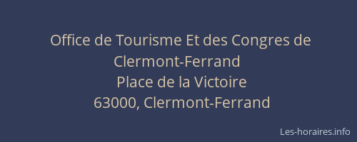 Office de Tourisme Et des Congres de Clermont-Ferrand