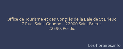 Office de Tourisme et des Congrès de la Baie de St Brieuc