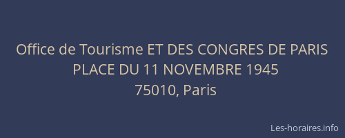 Office de Tourisme ET DES CONGRES DE PARIS