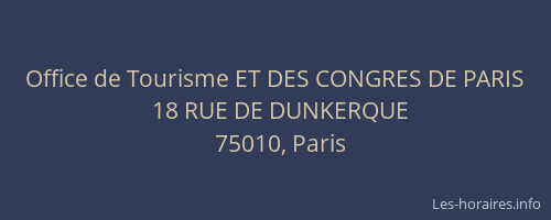 Office de Tourisme ET DES CONGRES DE PARIS