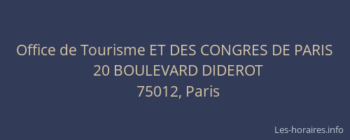Office de Tourisme ET DES CONGRES DE PARIS