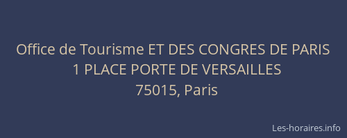 Office de Tourisme ET DES CONGRES DE PARIS