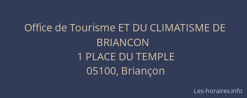 Office de Tourisme ET DU CLIMATISME DE BRIANCON