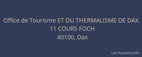 Office de Tourisme ET DU THERMALISME DE DAX