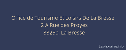 Office de Tourisme Et Loisirs De La Bresse