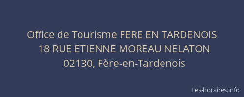 Office de Tourisme FERE EN TARDENOIS