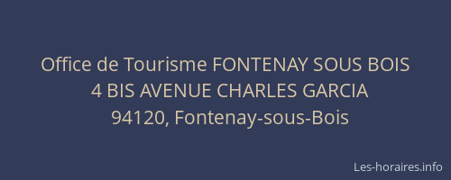Office de Tourisme FONTENAY SOUS BOIS