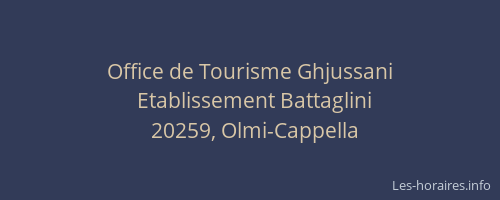 Office de Tourisme Ghjussani