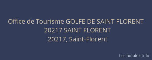 Office de Tourisme GOLFE DE SAINT FLORENT