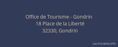 Office de Tourisme - Gondrin
