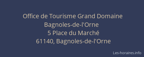 Office de Tourisme Grand Domaine Bagnoles-de-l'Orne