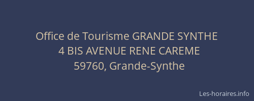 Office de Tourisme GRANDE SYNTHE