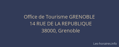 Office de Tourisme GRENOBLE