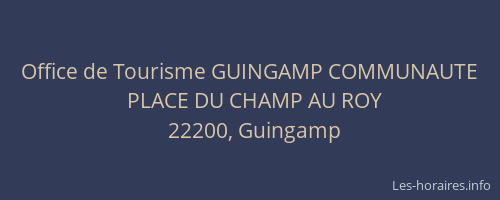 Office de Tourisme GUINGAMP COMMUNAUTE