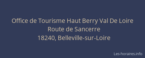 Office de Tourisme Haut Berry Val De Loire