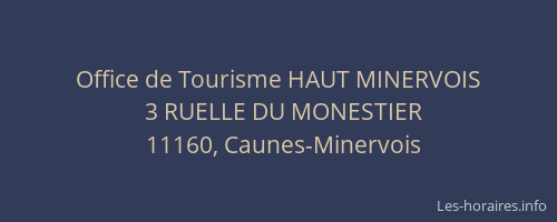 Office de Tourisme HAUT MINERVOIS