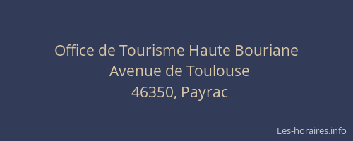 Office de Tourisme Haute Bouriane