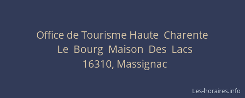 Office de Tourisme Haute  Charente