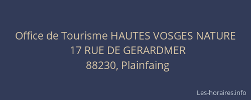 Office de Tourisme HAUTES VOSGES NATURE