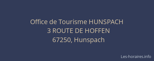 Office de Tourisme HUNSPACH