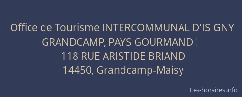 Office de Tourisme INTERCOMMUNAL D'ISIGNY GRANDCAMP, PAYS GOURMAND !