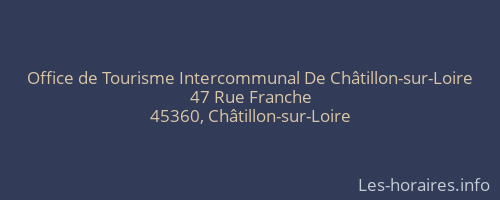 Office de Tourisme Intercommunal De Châtillon-sur-Loire