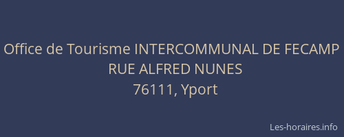 Office de Tourisme INTERCOMMUNAL DE FECAMP