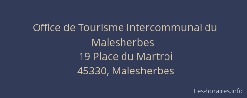 Office de Tourisme Intercommunal du Malesherbes