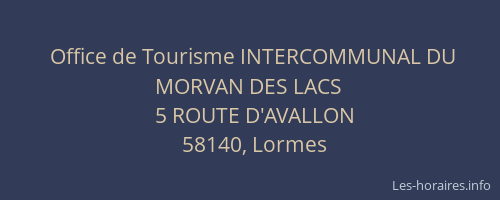 Office de Tourisme INTERCOMMUNAL DU MORVAN DES LACS