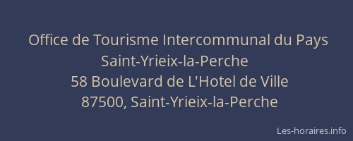 Office de Tourisme Intercommunal du Pays Saint-Yrieix-la-Perche