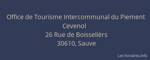 Office de Tourisme Intercommunal du Piement Cevenol
