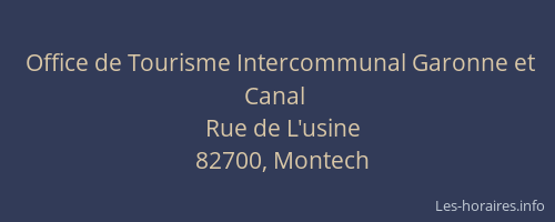 Office de Tourisme Intercommunal Garonne et Canal