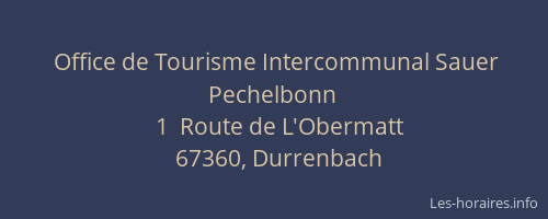 Office de Tourisme Intercommunal Sauer Pechelbonn