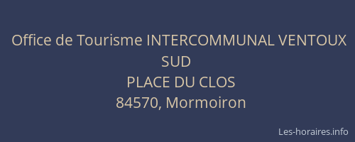 Office de Tourisme INTERCOMMUNAL VENTOUX SUD