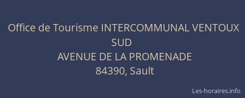 Office de Tourisme INTERCOMMUNAL VENTOUX SUD
