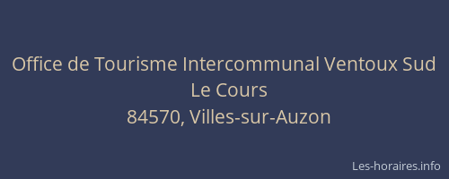 Office de Tourisme Intercommunal Ventoux Sud
