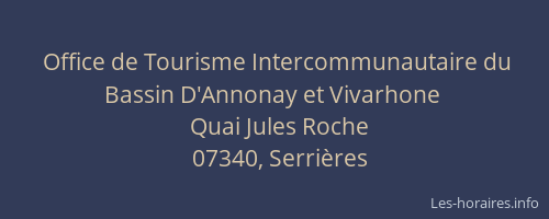Office de Tourisme Intercommunautaire du Bassin D'Annonay et Vivarhone