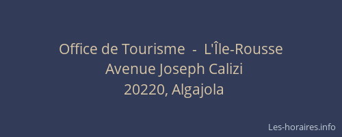 Office de Tourisme  -  L'Île-Rousse