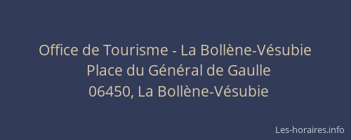 Office de Tourisme - La Bollène-Vésubie