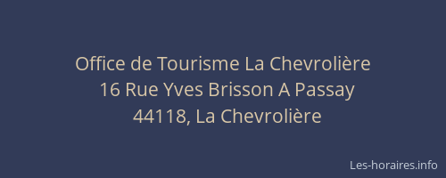 Office de Tourisme La Chevrolière