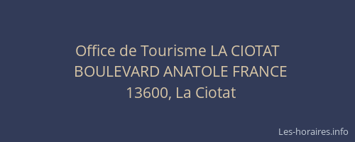 Office de Tourisme LA CIOTAT